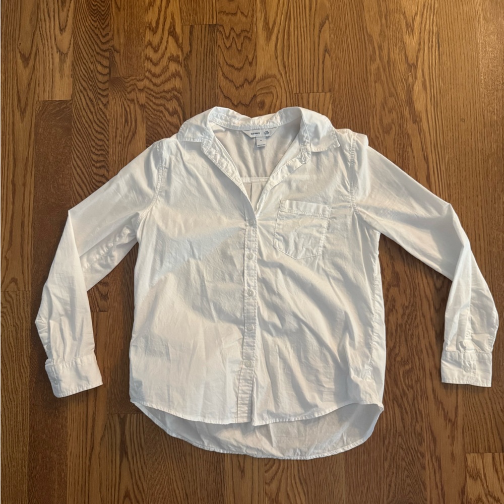 Old Navy White Casual Button Down Shirt - Picture 3 of 5